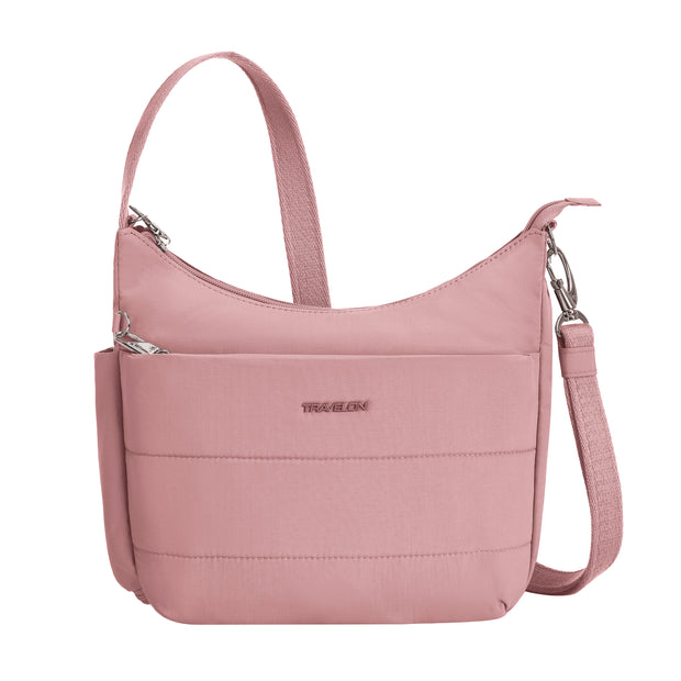 variant:46209861222592 Travelon Roam Anti-Theft Medium Crossbody Desert Pink