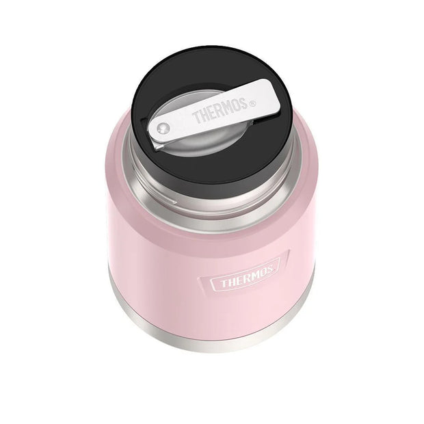 variant:46529225883840 16 oz Stainless Steel Food Jar w/ Spoon Sunset Pink