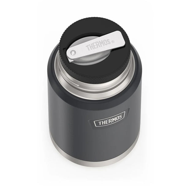 variant:46529430323392 24 oz Stainless Steel Food Jar w/ Spoon Granite