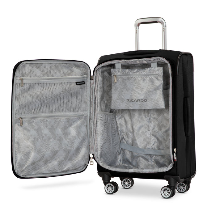 variant:43716757422272 RBH Hermosa Softside Carry-On Spinner Luggage Black