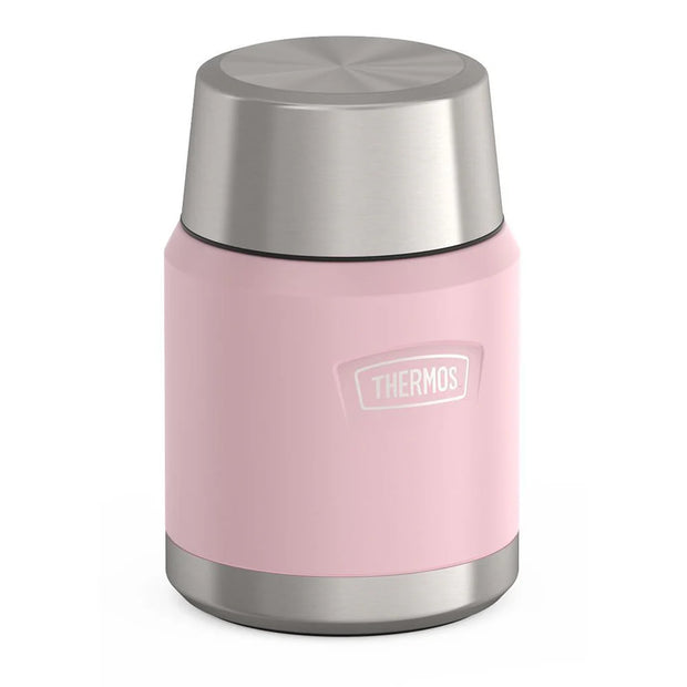 variant:46529225883840 16 oz Stainless Steel Food Jar w/ Spoon Sunset Pink