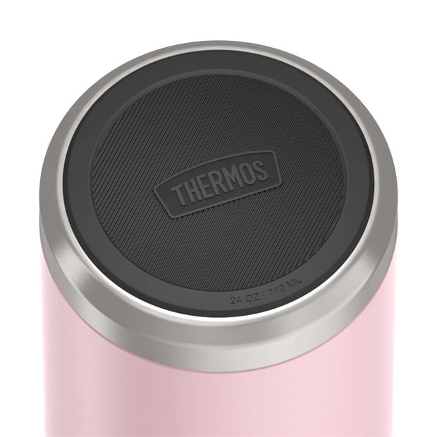 variant:46529430257856 24 oz Stainless Steel Food Jar w/ Spoon Sunset Pink