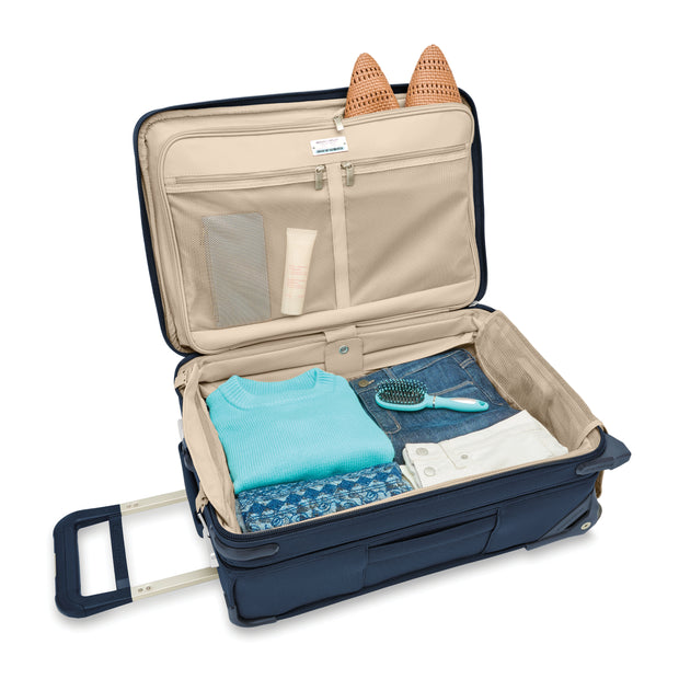 variant:43815294369984 BR Baseline Essential 2-Wheel Expandable Carry-On Navy
