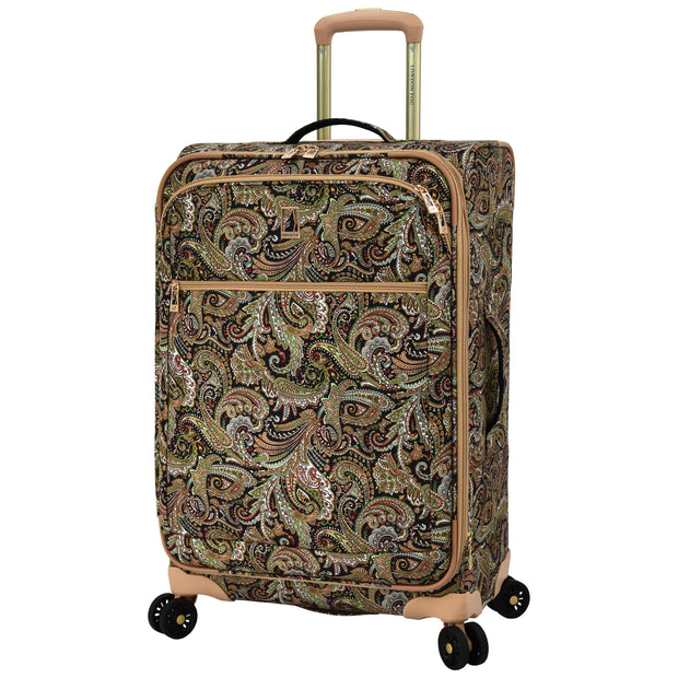 variant:46795400282304 London Fog 
Mayfair Softside Medium Checked Luggage Black And Sand Paisley