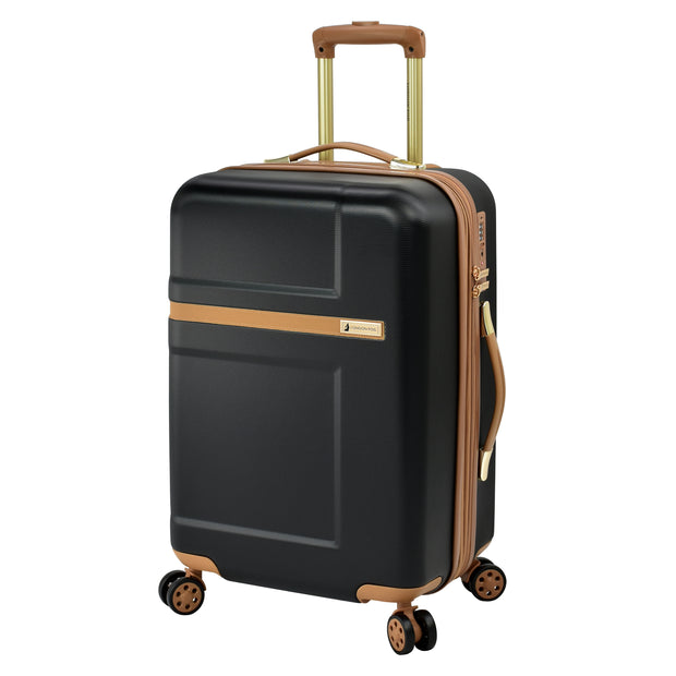 variant:46795404738752 London Fog Westbury Hardside Carry On Luggage Black & Sand
