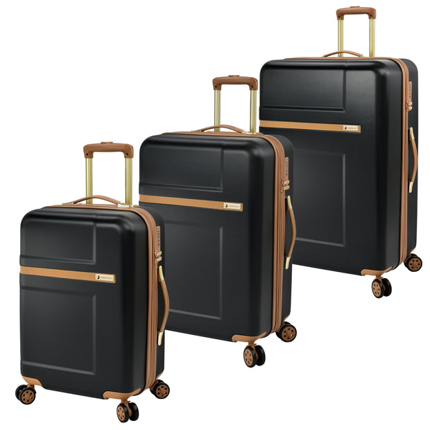 variant:46795404738752 London Fog Westbury Hardside Carry On Luggage Black & Sand