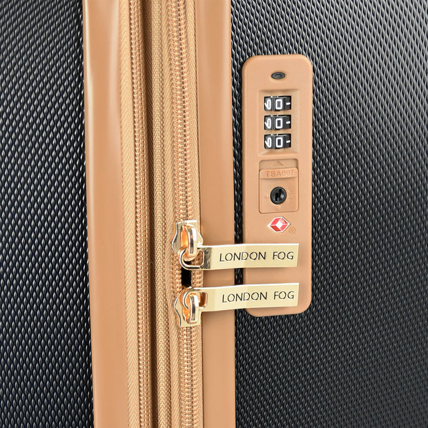 variant:46795404738752 London Fog Westbury Hardside Carry On Luggage Black & Sand