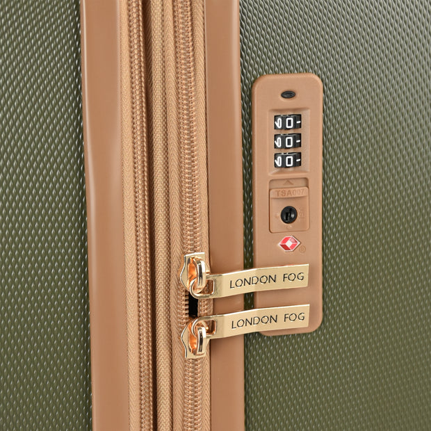 variant:46795404771520 London Fog Westbury Hardside Carry On Luggage Olive & Sand