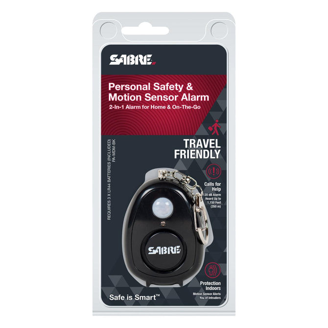 variant:43705749307584 Sabre 2-in-1 Personal Alarm & Motion Detector Black