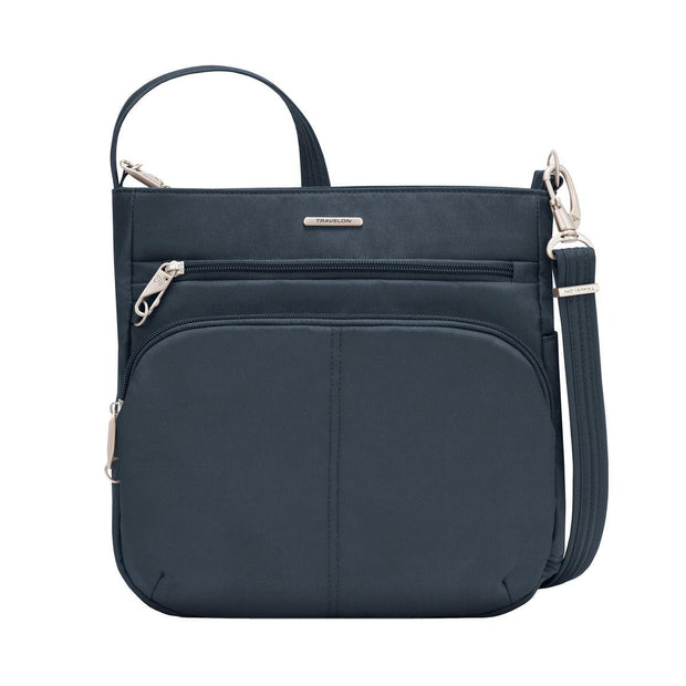 variant:42999523246272 travelon Slim Double Zip Crossbody midnight