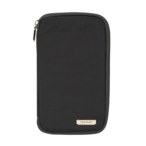 variant:42999672504512 travelon RFID Blocking Family Passport Zip Wallet black