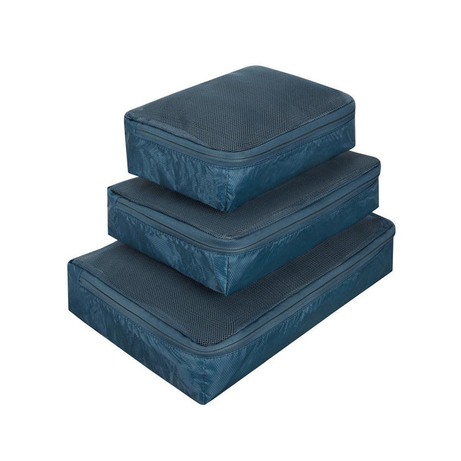 variant:42999677419712 travelon World Travel Essentials Set of 3 Soft Packing Cubes Peacock Teal 
