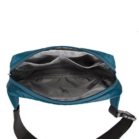 variant:42999678173376 travelon World Travel Essentials Convertible Sling/Waist Pack Peacock Teal