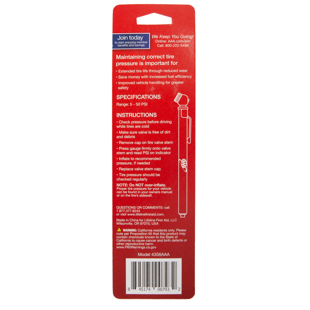 AAA.com | Lifeline AAA Pen Style Tire Gauge