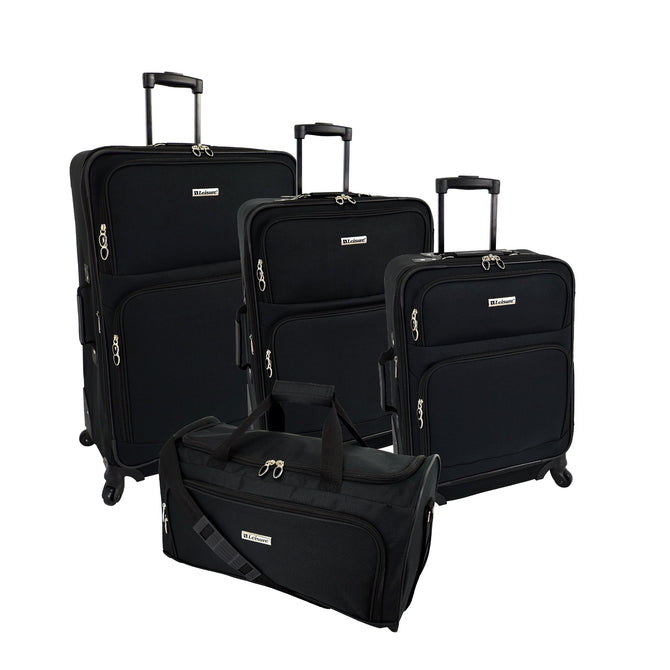 variant:42974510776512 Leisure Travel - Catalina 4 Piece Luggage Set - Black