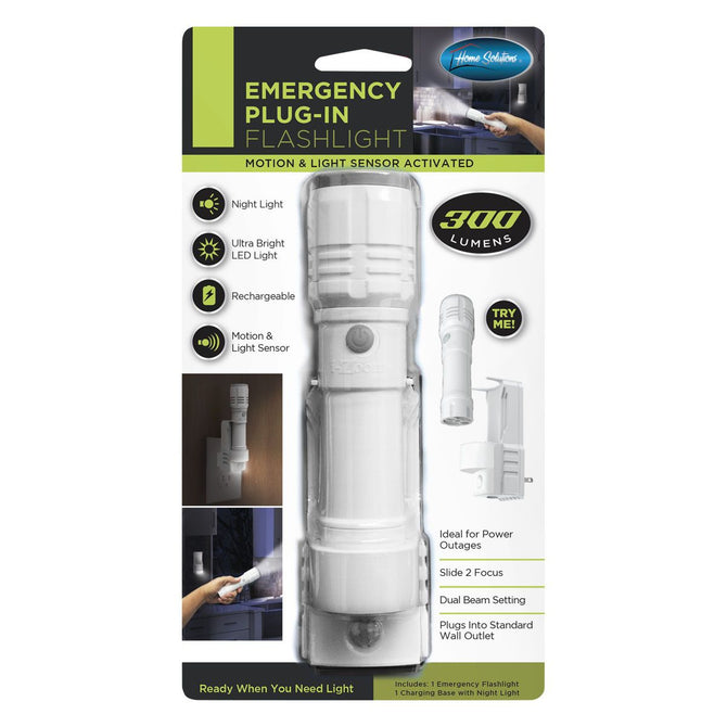 Home Solutions Emergency Plug-In Flashlight with Nightlight