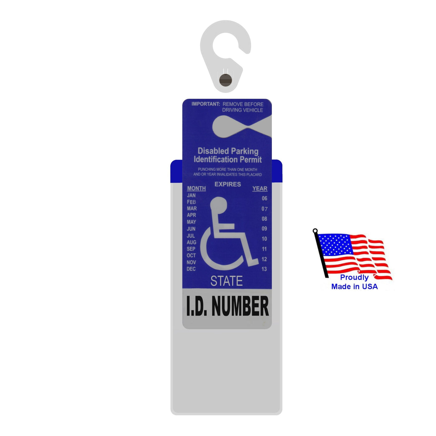 Parking ID card mount protective cover for residents, residents, disabled
