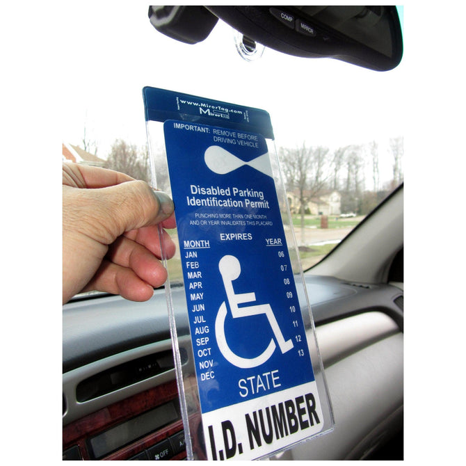  STROMGUARD Handicap Parking Placard Holder, Transparent  Disabled Disability Parking Permit Placard Protector Holder Cover with  Large Hanger Handicapped Accessories (2 Pack) : Automotive