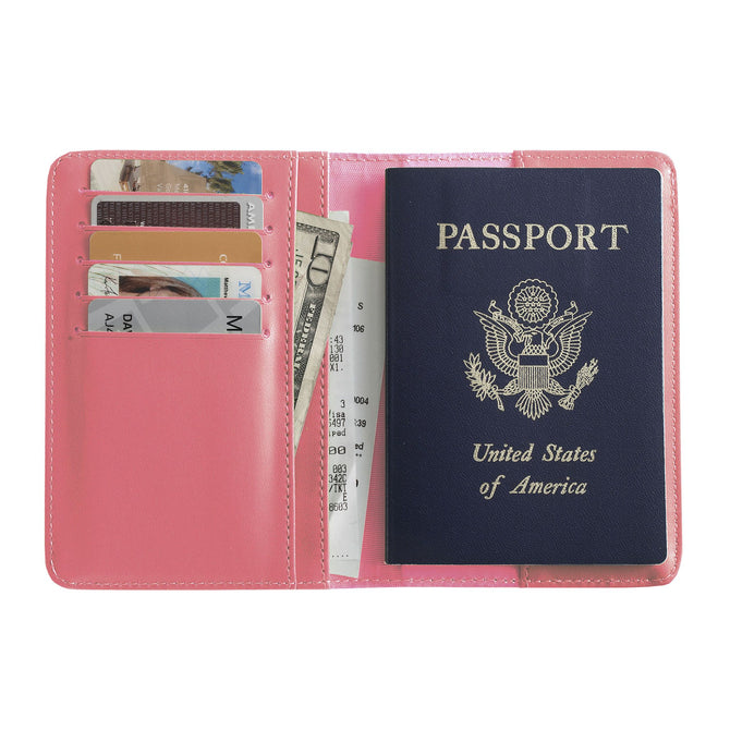 Leather Passport Holder Covers Case Waterproof Travel Credit Card