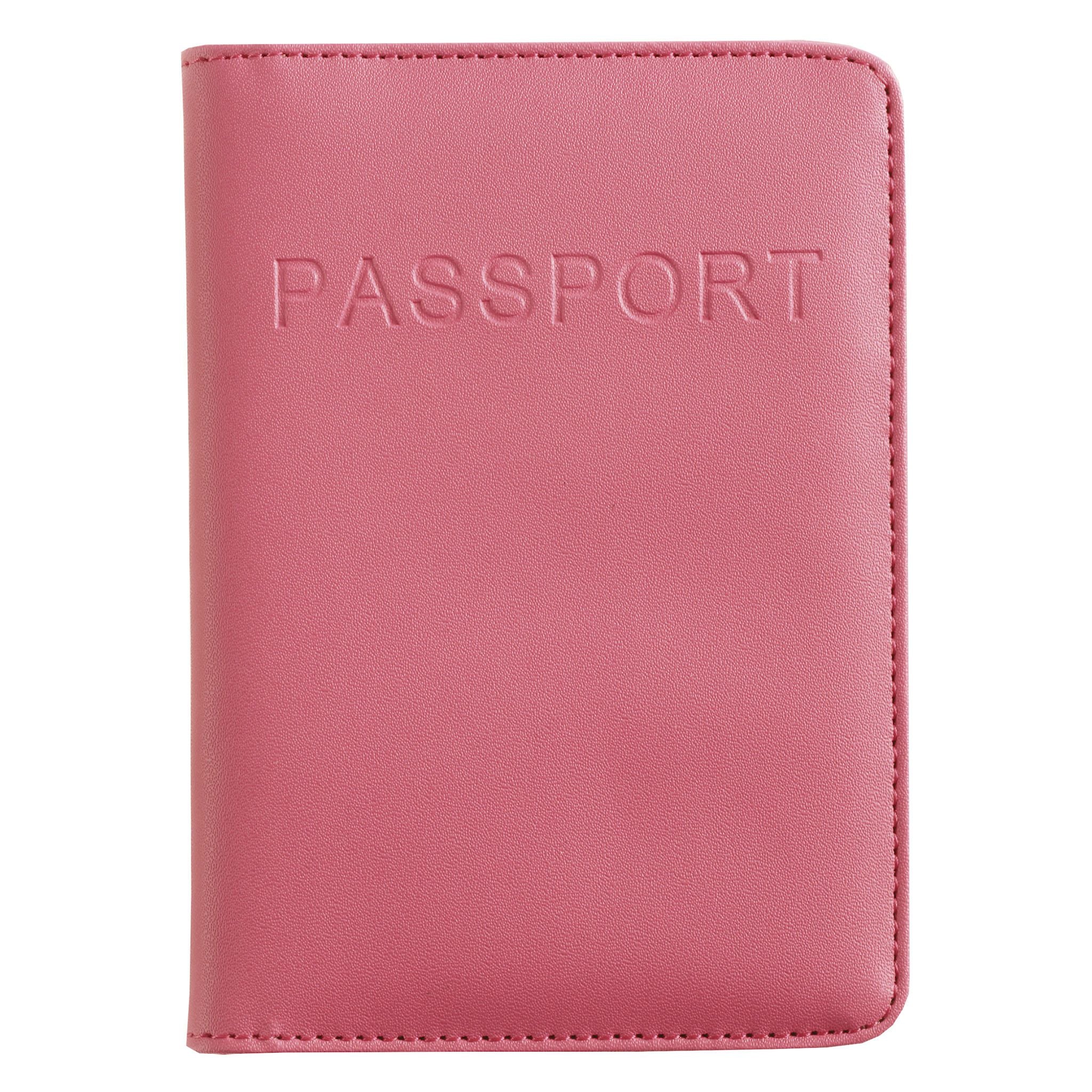 Wallet 2 Pink Real Leather USA Passport Cover Id