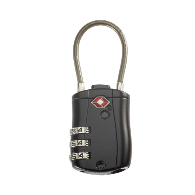 Smooth Trip TSA Accepted Combination Cable Lock - Black