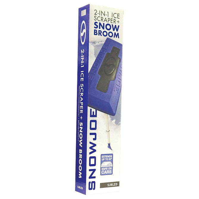 Snow Joe Telescoping Snow Broom + Ice Scraper Blue & Gray SJBLZD - Best Buy