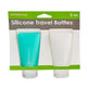 2 oz. Silicone Travel Bottles - 2 pack (Teal/White)